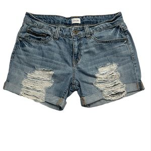 SNEAK PEEK BOY FRIEND CUFFED DISTRESSED COTTON SHORTS SIZE SMALL EUC